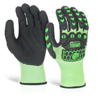 Glovezilla GZ02LG Nitrile Palm Coated Hi-Vis Glove